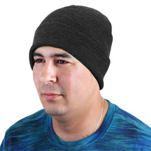 Load image into Gallery viewer, Knitted Beanie Hat - Dark Grey