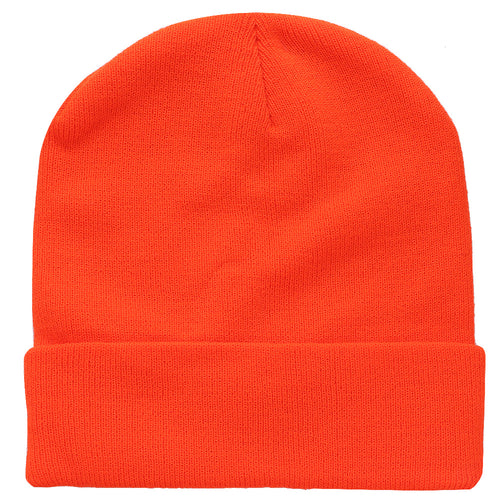 Knitted Beanie Hat - Orange