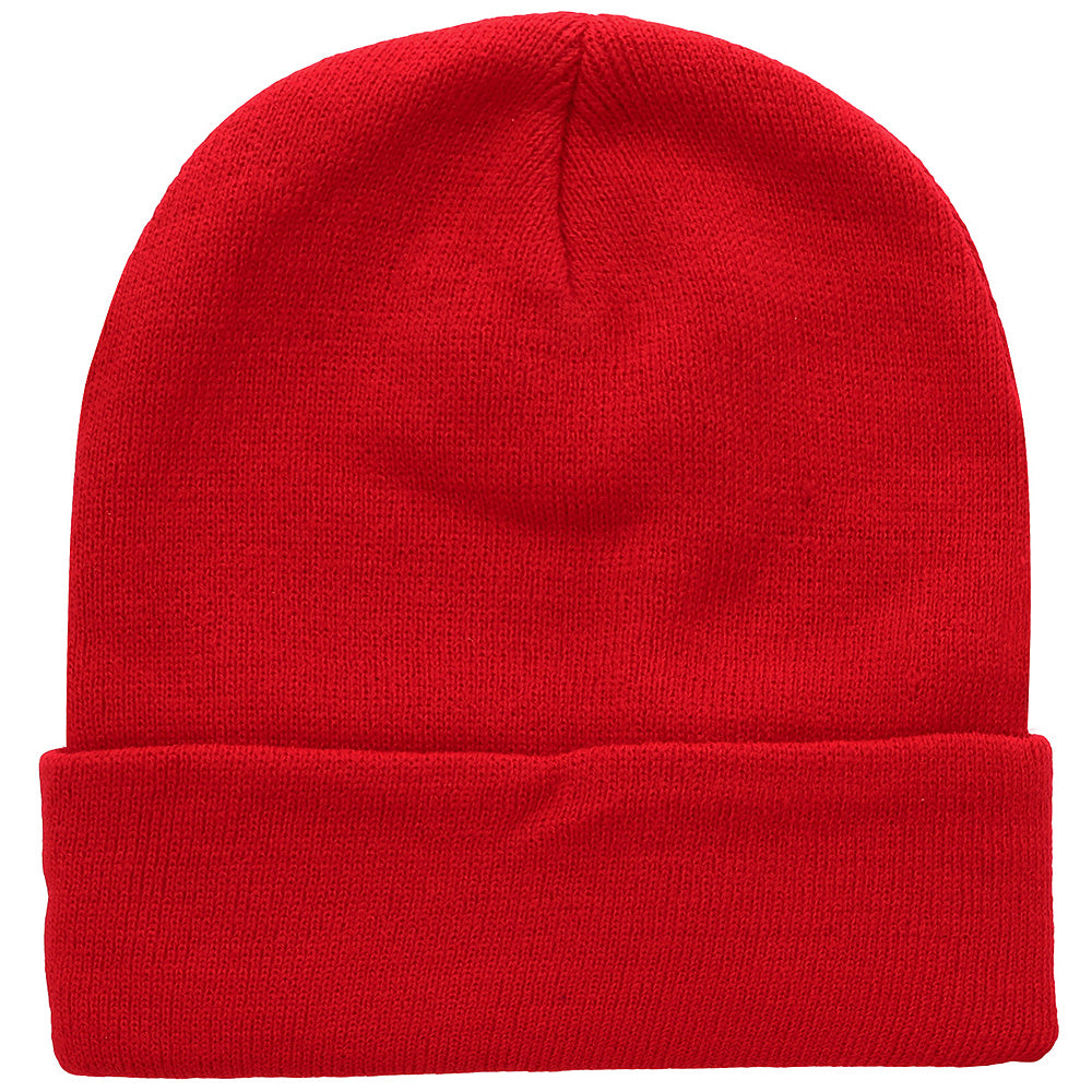Knitted Beanie Hat - Red