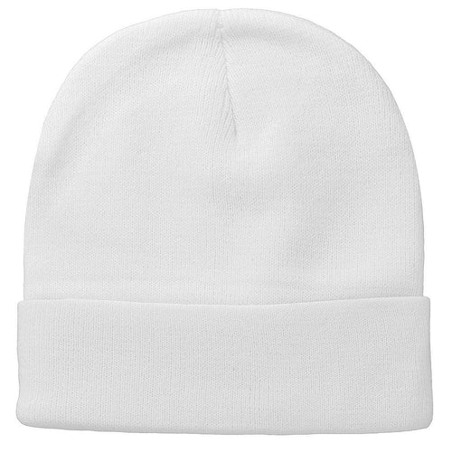 Knitted Beanie Hat - White