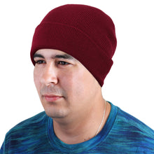 Load image into Gallery viewer, Knitted Beanie Hat - Burgundy