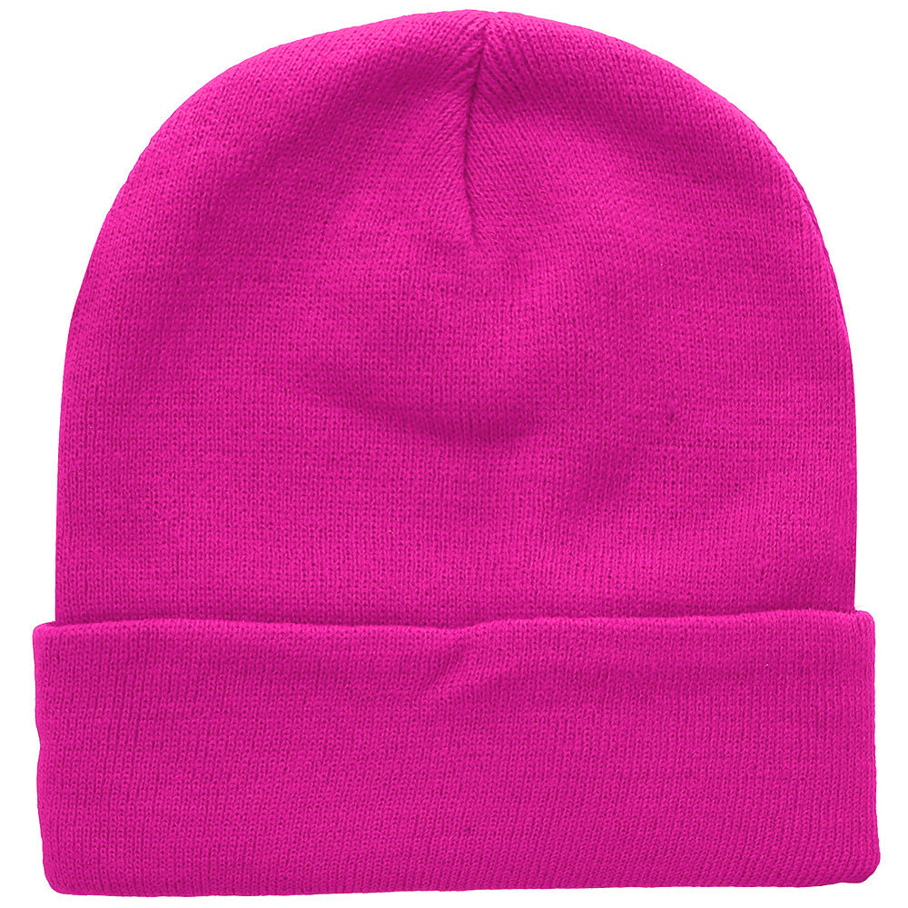 Knitted Beanie Hat - Hot Pink